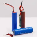 Batterie Li-ion 18650 - 3,7 V, 1200mAh avec connecteur de fil